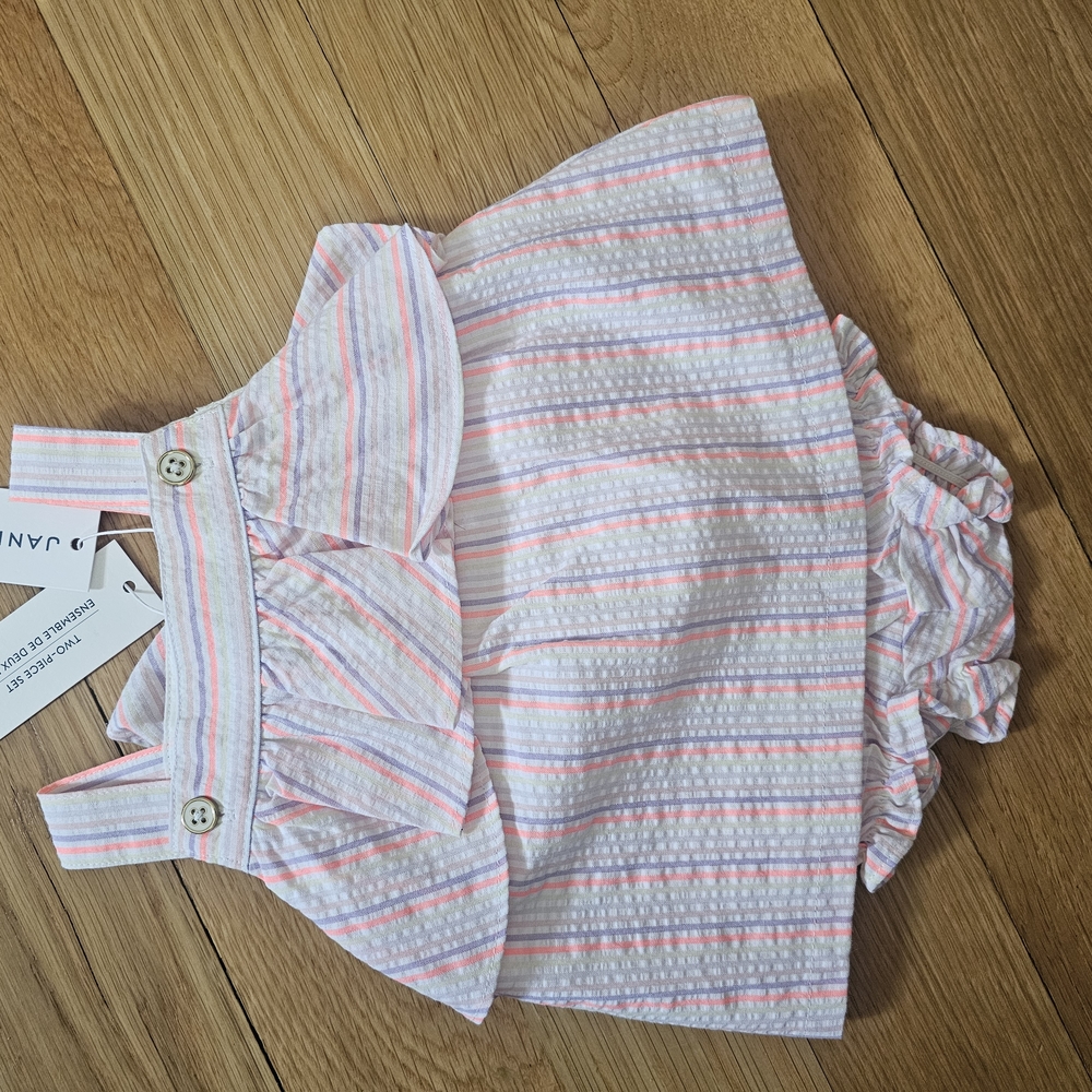 Striped Pink and White Kids Dress